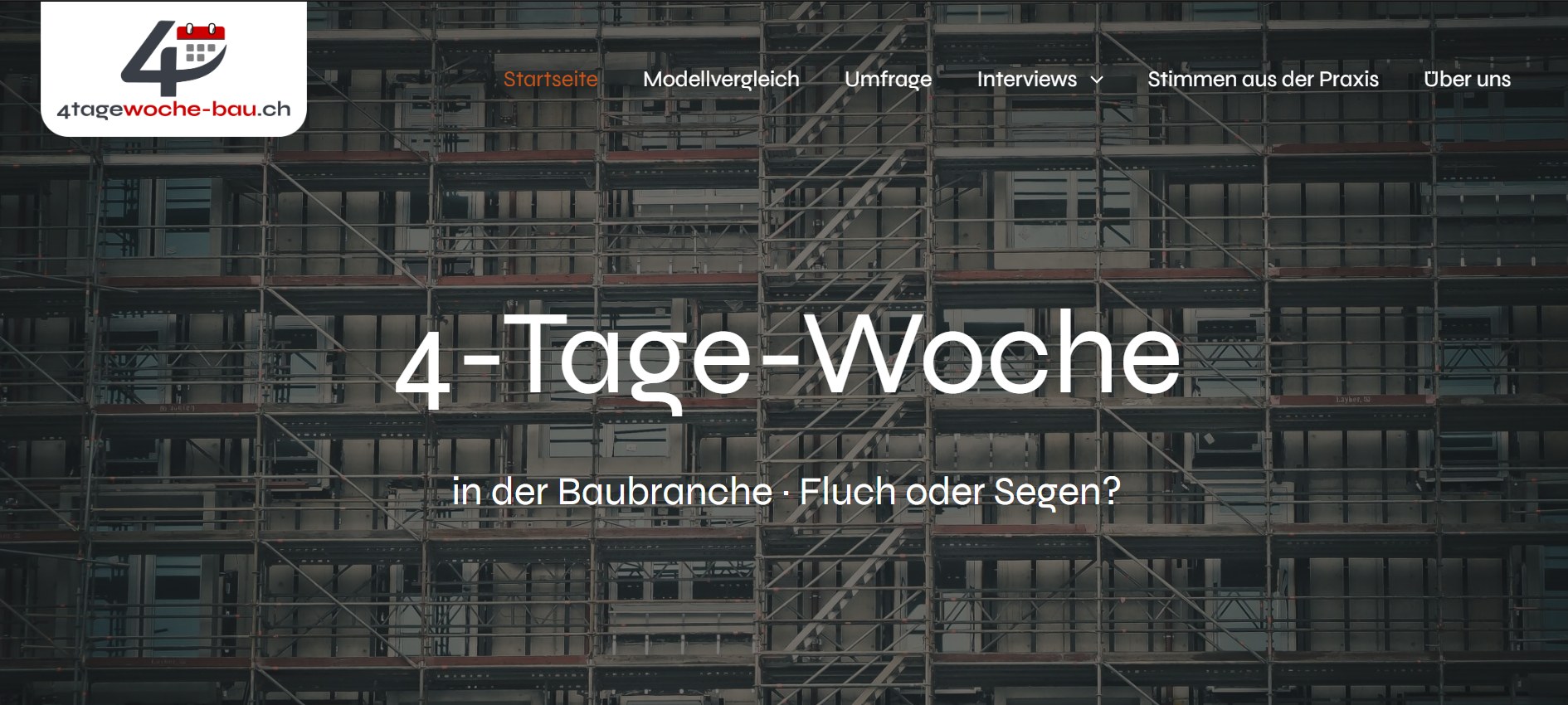 Screenshot von 4tagewoche-bau.ch