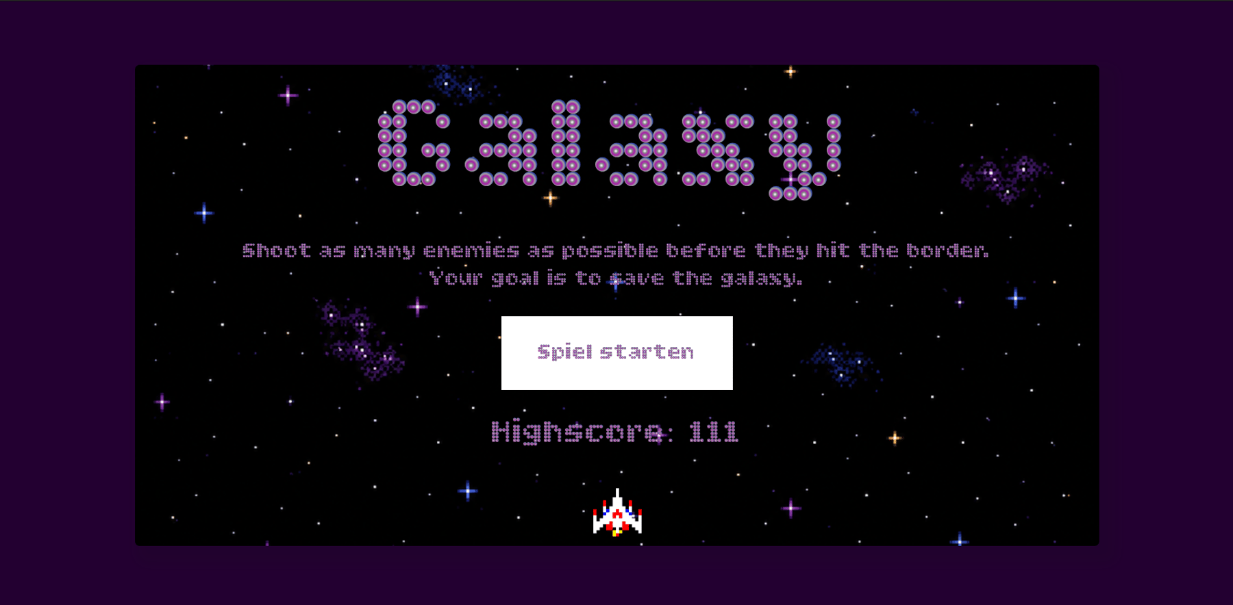 Screenshot vom Galaxy Game